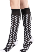 3083 podkolenky bavlna vzor černá-bílá