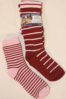 SADA dětské punčocháče+ponožky V - barva vínová