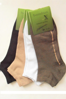 Snížené pánské ponožky BAMBUS 16528 - z leva:černá, béžová, bílá, khaki