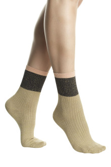 ELNA ponožky bavlna lurex - barva beige