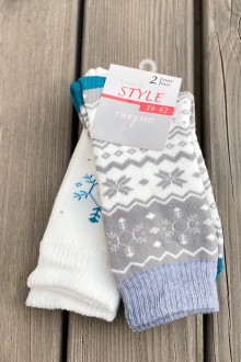 Froté ponožky THERMO 2p 38233 - šedá/bílá