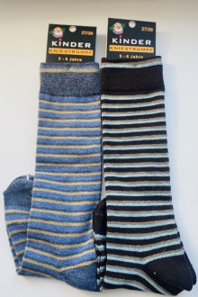 Dětské podkolenky PRUHY bavlna 58118 - modré a tm.hnědé