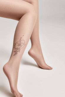 Punčocháče TATTOO vzor nad kotníkem