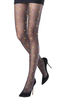 5F02 punčocháče velký puntík barevný